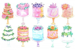 Watercolor cake clipart 2 » Clipart Station