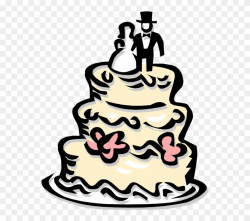 Vector Illustration Of Wedding Cake Traditional Cake Clipart ...