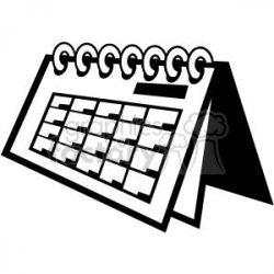 black and white calendar clipart. Royalty-free clipart # 370696