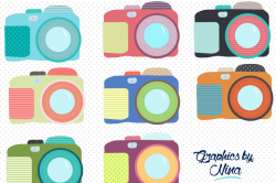 Cute Colorful Cameras clipart