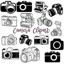Camera Clipart #1, Photography Clip Art Logo Elements, Stamps, Retro ...
