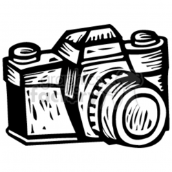 Black and White professional Photographers Camera clipart. Royalty-free  clipart # 156334