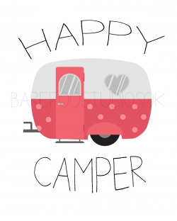 Happy Camper .. Vintage Camper Poster Printable Wall Art by ...