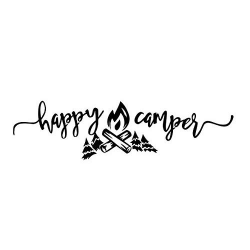 Amazon.com: JS Artworks Happy Camper Vinyl Decal Sticker Camp Hiking ...