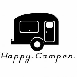 Happy Camper Vinyl Retro Decal, trailer vintage design, travel ...