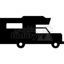 Camper Truck Silhouettes clipart. Royalty-free clipart # 379873