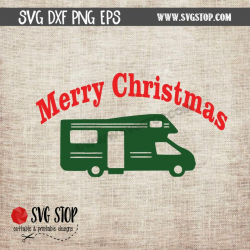 Christmas Camper Clipart SVG DXF PNG EPS Cut File
