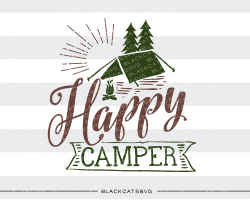 Happy camper - SVG file Cutting File Clipart in Svg, Eps, Dxf, Png for  Cricut & Silhouette
