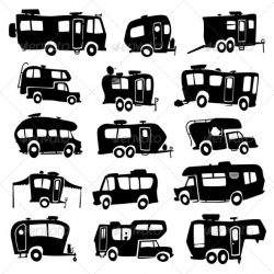 Recreational Vehicles Icons | Travel Vectors Graphics | Rv pictures ...