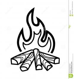 Campfire black and white clipart, transparent - 102,06Kb ...
