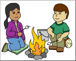 Clip Art: Kids: Around the Campfire Color I abcteach.com ...