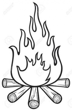 Black And White Campfire Clipart | Free download best Black ...