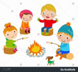 Best HD People Sitting Around Campfire Clip Art File Free ...