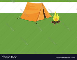 Clipart a summer camp with a tent and campfire