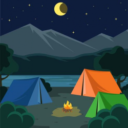 Night Camping Illustration Vector - Download Free Vectors ...