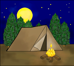 Camping Clip Art - Night Scene With Brown Tent | Camping ...