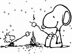 awesome Snoopy And Woodstock Camping Coloring Page | Snoopy ...