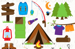 Camping Clipart and Vectors ~ Illustrations ~ Creative Market