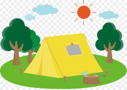 Camping, Tent, Grass, transparent png image & clipart free download