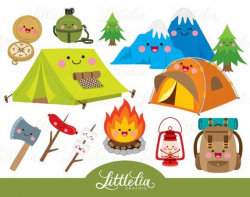 Camping kawaii - nature kawaii - 17002 | Products | Clip art, How to ...