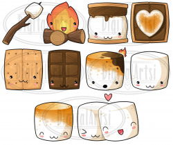 Kawaii Smores Clipart By Digitalartsi | TheHungryJPEG.com
