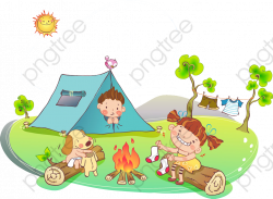 Cartoon Kids Camping Plans, Cartoon Clipart, Kids Clipart, Camping ...