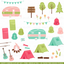 Camping Clip Art. Camper Clipart. Glamping Clip Art. Sleepover Clip ...