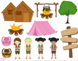 Pink Camping Tent Clipart - Clip Art Library