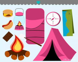 Pink Camping Tent Clipart - Clip Art Library