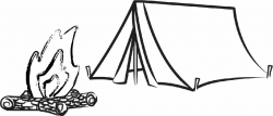 Tent clipart black and white | Clip art | Camping images, Camping ...