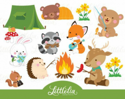 Woodland animal summer camp - camping forrest animal - 17026 ...