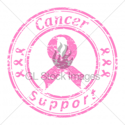 Grunge Rubber Stamp With Pink Ribbon (Cancer Support) · GL ...