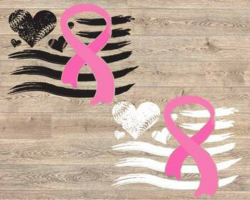 Pink Ribbon American Flag USA baseball Flag svg Grunge Awareness Softball  1515s