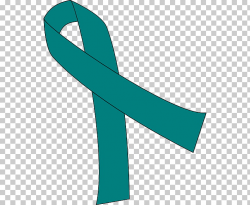 Awareness ribbon Ovarian cancer, teal background PNG clipart ...