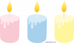 Pastel Colored Candles Set Clipart - Sweet Clip Art