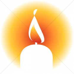 Brightly Lit Candle Clipart | Religious Christmas Clipart