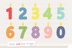Number Candle Clipart By Little Red Fox Shoppe ...