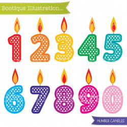 Number Candles Clipart Set for Instant Download includes 10 ...