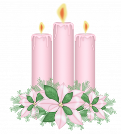 Pink Candles with Flowers Clipart | Gallery Yopriceville ...