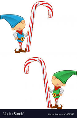 Elf Mascot Holding Candy Cane