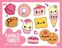 Kawaii clipart, kawaii sweets clipart, kawaii food clipart, cake ...