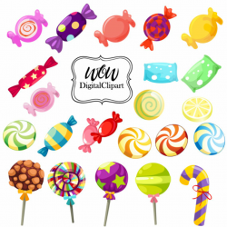 Rainbow Candy Clipart Sweet Shop Candy Clip Art Lollipops - Free Clipart