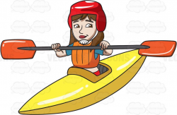 A woman paddling a kayak #cartoon #clipart #vector ...