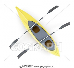 Stock Illustration - Kayak top view isolated on white ...