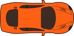 Clipart - Orange Racing Car (Top View)