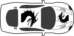 Clipart - Dragon Paint Job on Car Top View