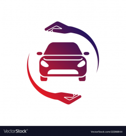 Car logo with circle hand colorful logo