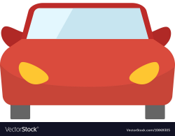 Red cartoon car front view