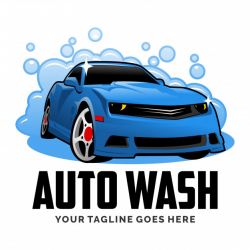 Auto car wash cartoon logo design inspiration Vector ...