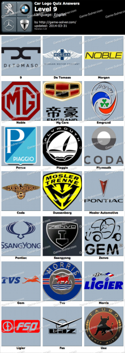 Car Logo Quiz Level 9 - Game Solver